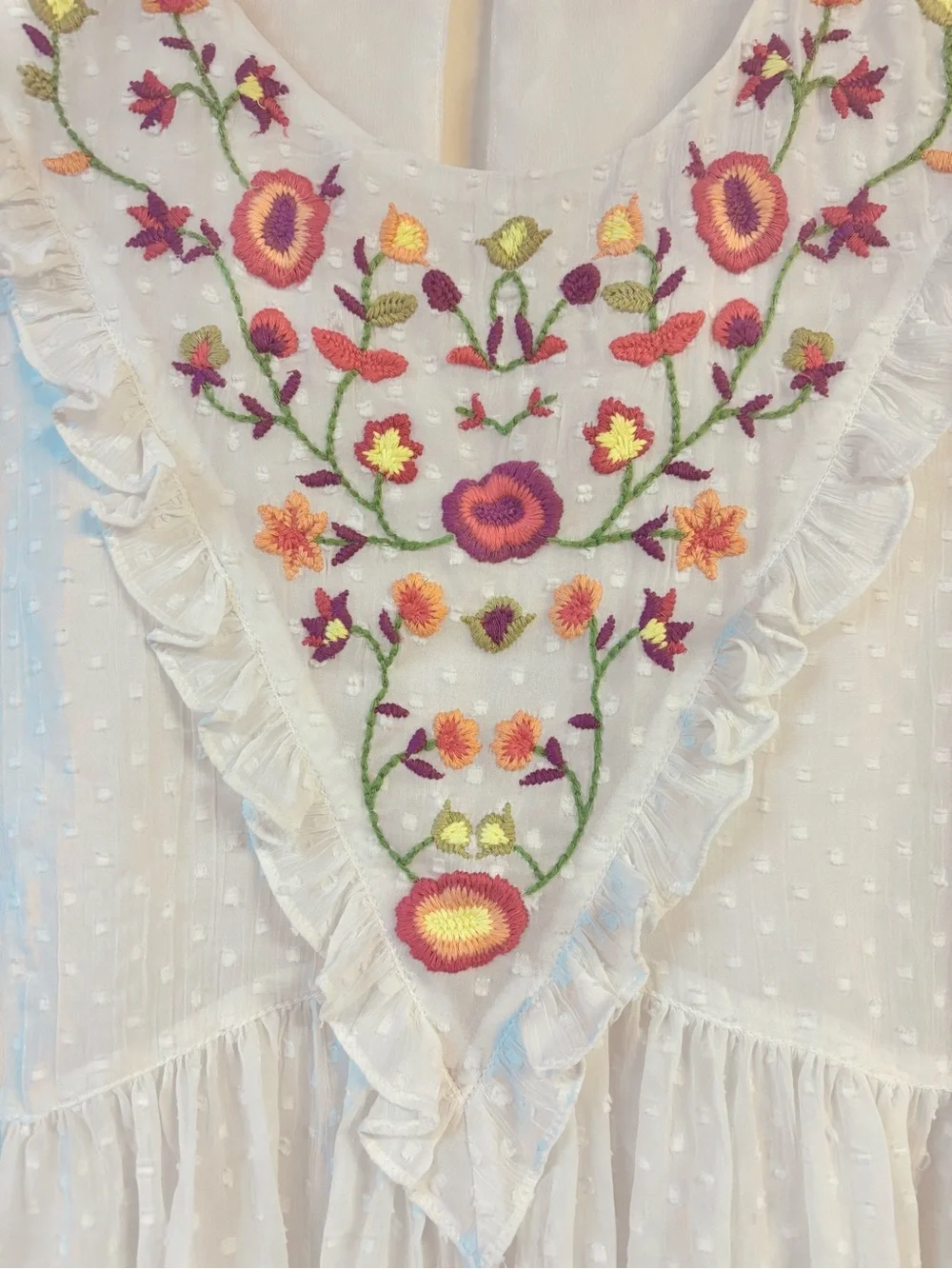 Zara White Lace Floral Embroidered Sleeveless Tank Medium - Picture 3 of 8
